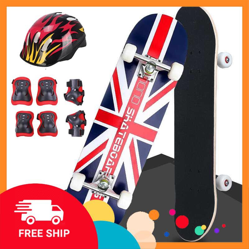 Combo Ván trượt cỡ lớn Skateboard + Bộ bảo hộ