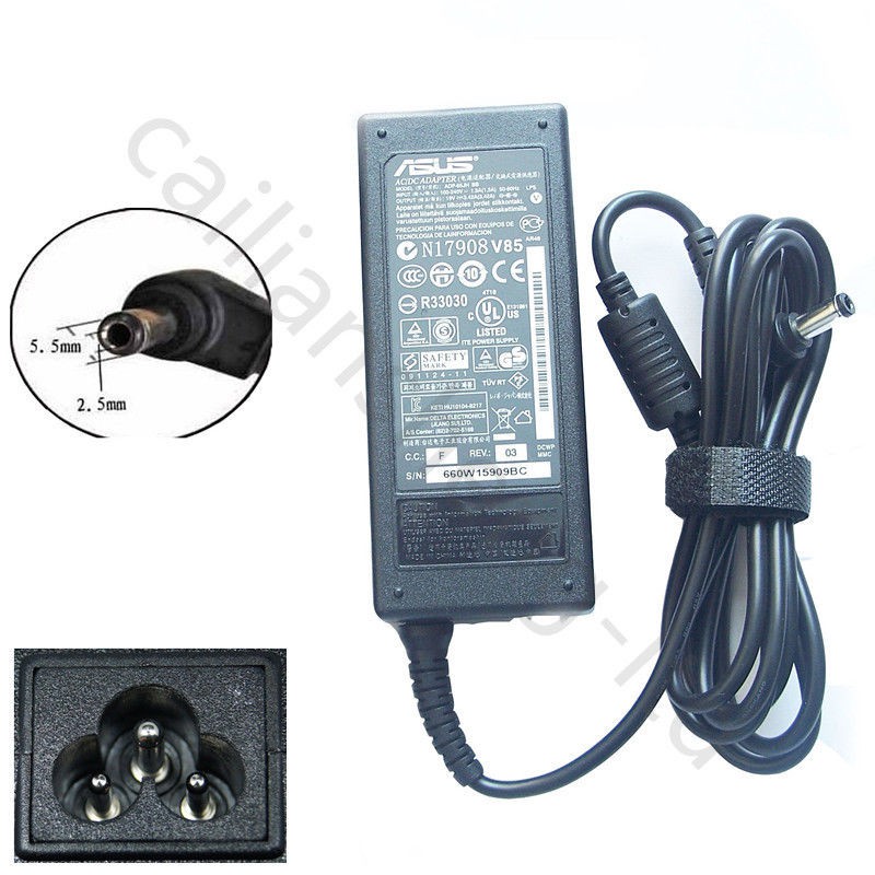 Sạc Laptop Asus 19V – 3.42A – 65W chân thường (ADAPTER ASUS 19V-3.42A) loại tốt + Kèm dây nguồn