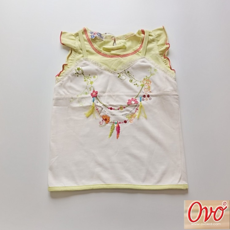 2PE018T-WH Áo tay bèo xanh cốm THANHLY
