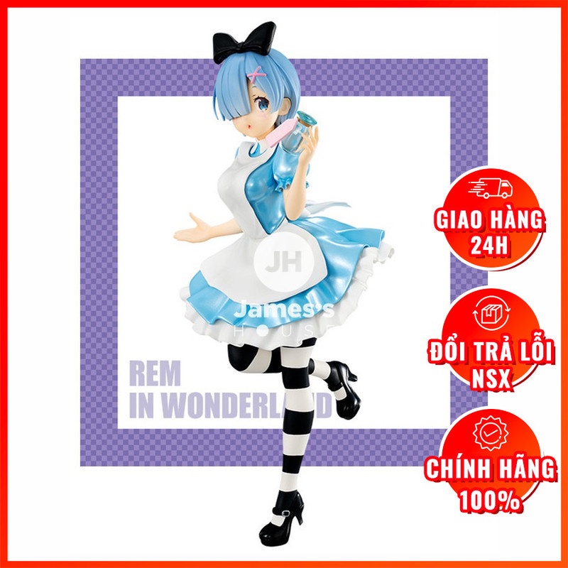 Mô Hình Figure Chính Hãng Anime Re:Zero, Rem, In Wonderland, FuRyu, Nhật Bản