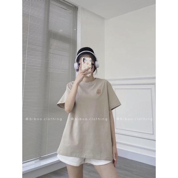 BIBOO - Áo thun tay ngắn thêu hình Con Gấu Boo
