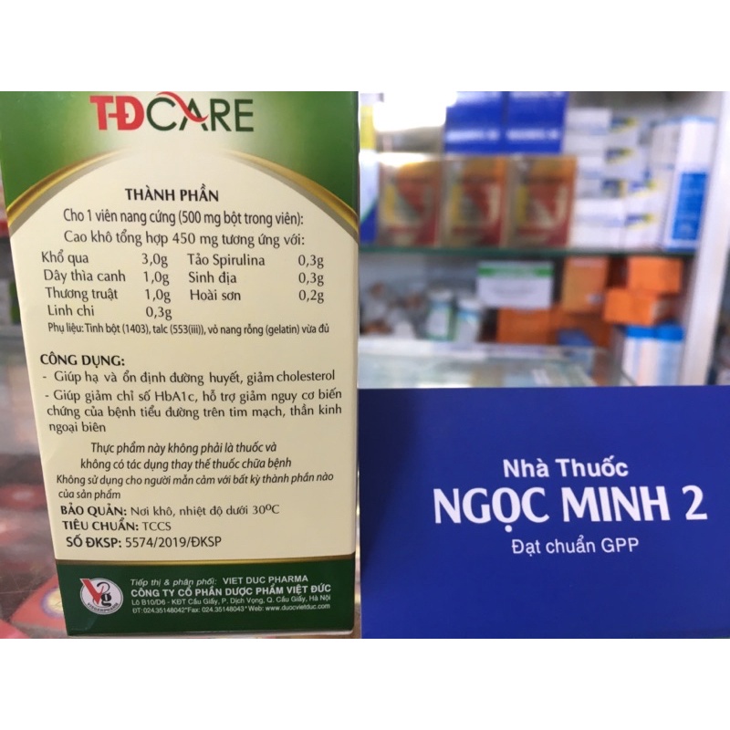 ✅ [Chính Hãng] Viên uống TĐ Care hộp 60 viên [ giúp hạ đường huyết] và giảm nguy cơ biến chứng của bệnh tiểu đường