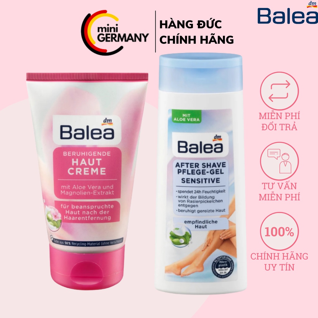 BALEA Kem dưỡng da sau wax cạo tẩy lông, ức chế lông mọc hàng Đức chính hãng