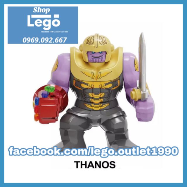 Đồ chơi Xếp hình Thanos gồm Găng tay vô cực trong The Avengers Endgame Minifigures Korf KF1129A