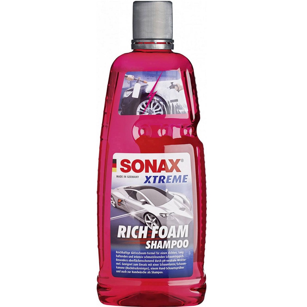 { TẶNG GANG TAY RỬA XE } Dung dịch rửa xe bọt tuyết SONAX 248300 Rich Foam Shampoo 1000ml an toàn và tẩy rửa vượt trội.