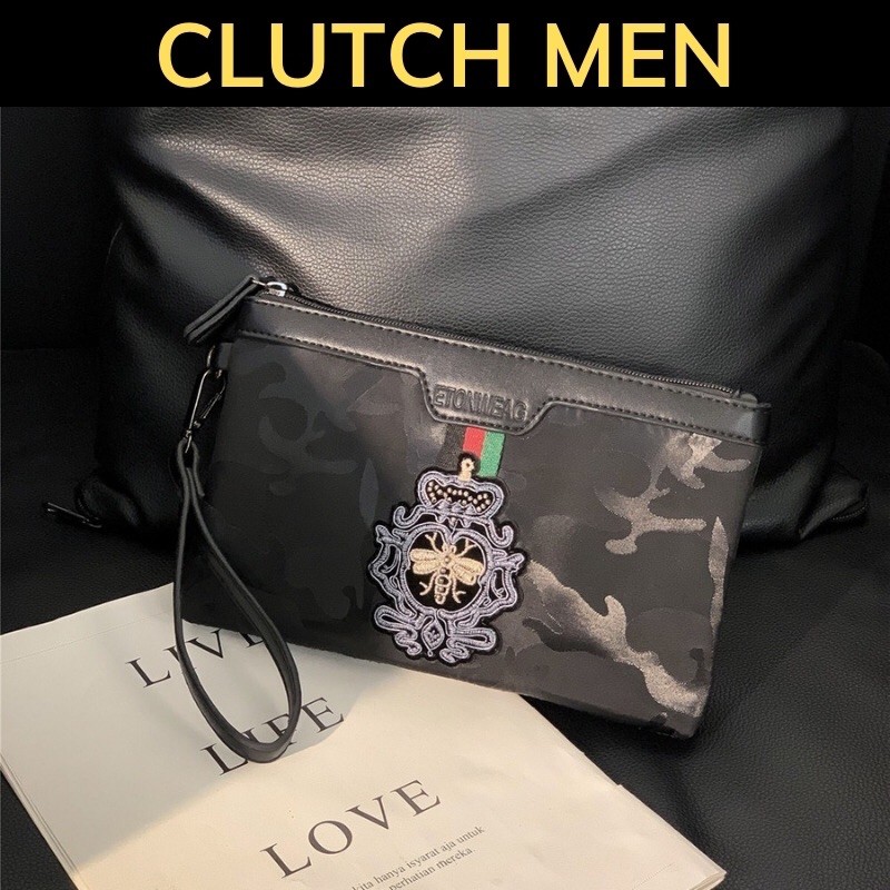 Ví cầm tay nam hàn quốc -BH 24 tháng- clutch nam phong cách- ví nam màu đen