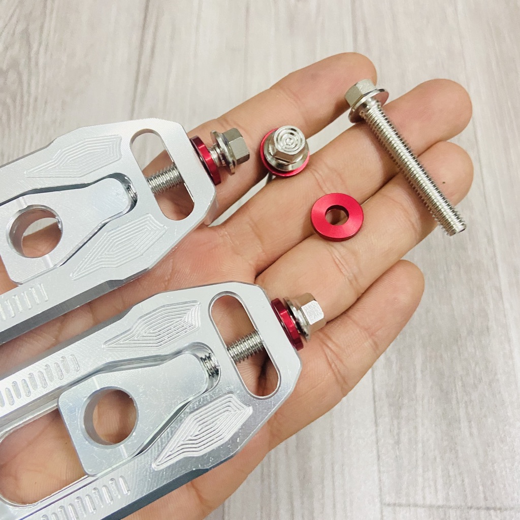 Pas tăng sên full nhôm Cnc đi kèm ốc và lông đền cho wave, dream, future 110