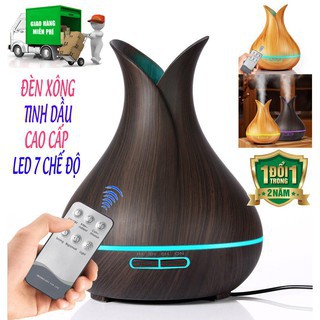 Tặng tinh dầu -Máy Xông Tinh Dầu, máy khuếch tán , máy phun sương Tuy Lip _Vân gỗ -vân đen .