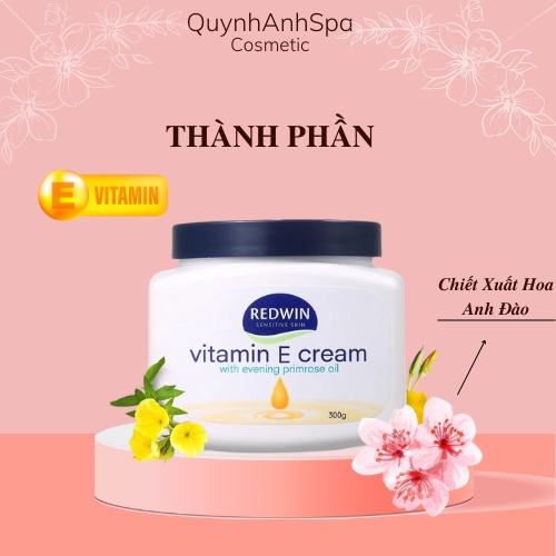 Kem dưỡng Redwin Vitamin E Cream Giúp Dưỡng Da Mặt Hết Khô, Nứt Nẻ 300g ÚC quynhanhspa20