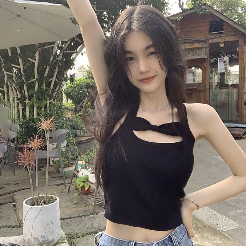 Áo Dệt Kim Sát Nách Dáng Ôm Thời Trang Hàn Quốc Cho Nữ