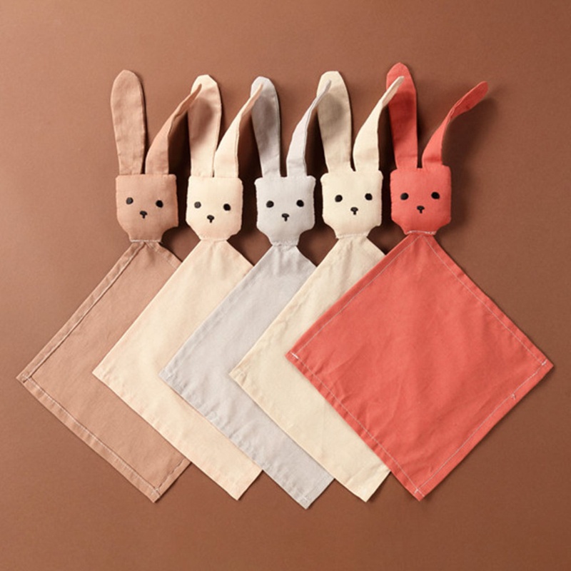 Yếm Ăn Vải Lanh Cotton Mềm Mại Hình Thỏ Đáng Yêu Cho Búp Bê