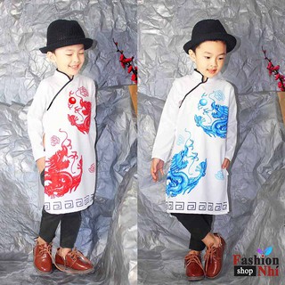 Áo dài in rồng cho bé trai mặc siêu đẹp