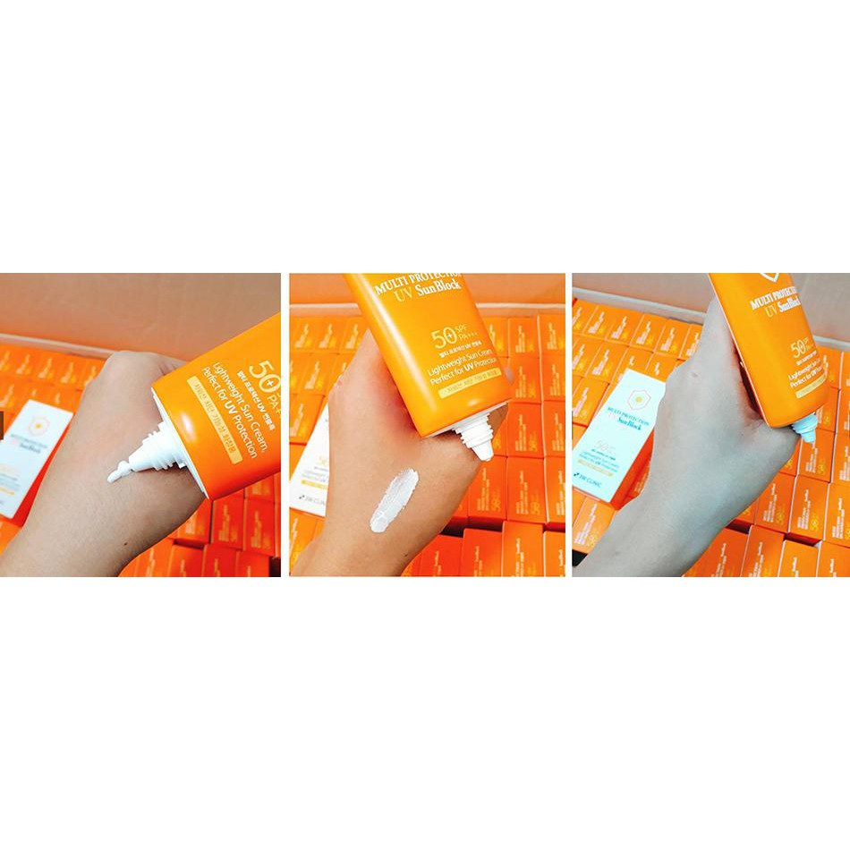 Kem chống nắng dưỡng ẩm SUN BLOCK 3W CLINIC MULTI PROTECTION UV SUN BLOCK 70ml - Hàn Quốc Chính Hãng