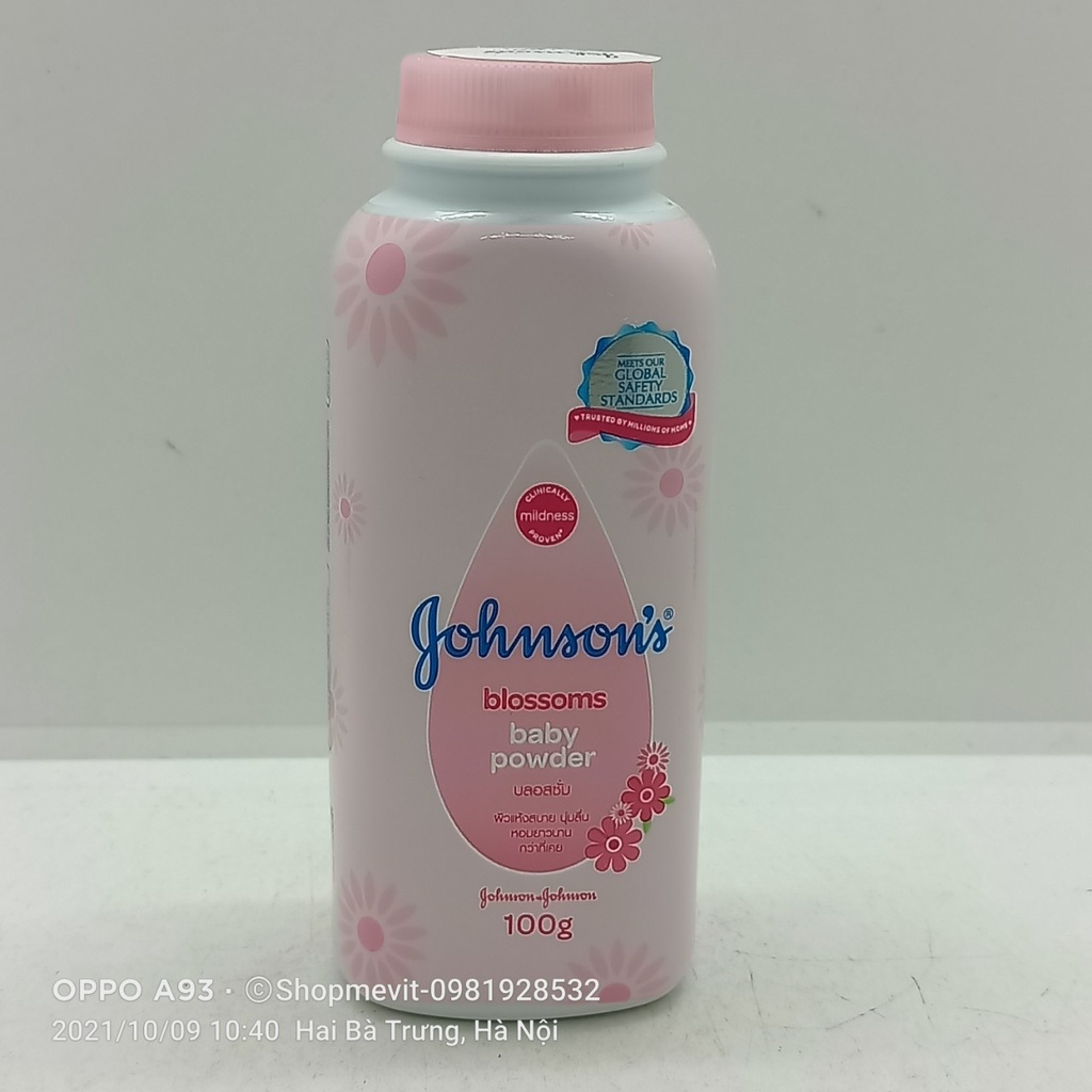 Phấn Johnson's baby powder hương hoa giúp da khô thoáng chai 100g