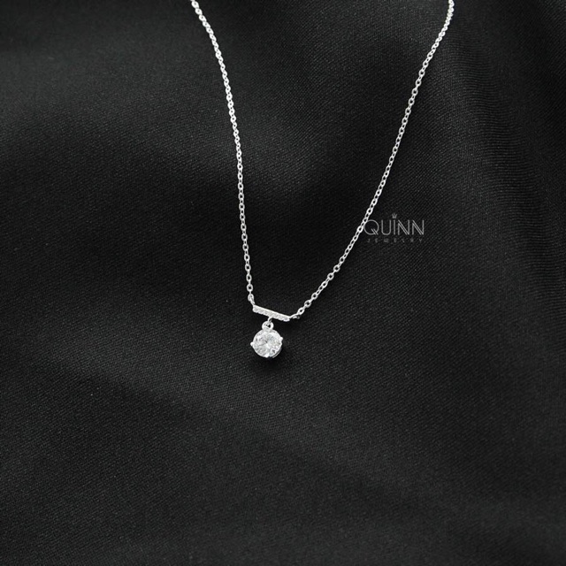 Dây chuyền thanh bar treo đá, dây chuyền bạc nữ đính đá thanh lịch Quinn Jewelry