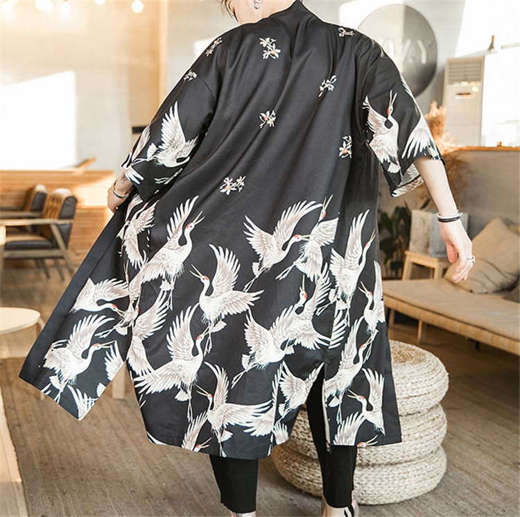 Áo khoác nam kimono thời trang áo khoác dài cardigan truyền thống Nhật Bản áo khoác yukata Hao đan Áo khoác nam áo khoác giản dị