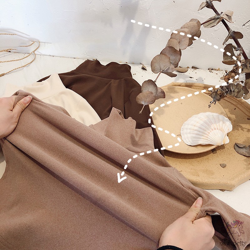 Áo Kiểu Hàn Quốc Tay Dài Cổ Cao Ấm Áp Xinh Xắn Dành Cho Bé Gái