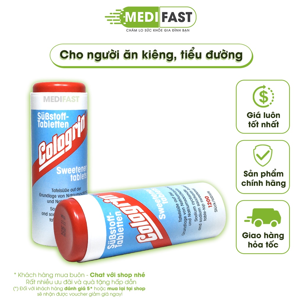 Đường ăn kiêng Cologrin - Dùng cho người tiểu đường - Chính hãng Đức