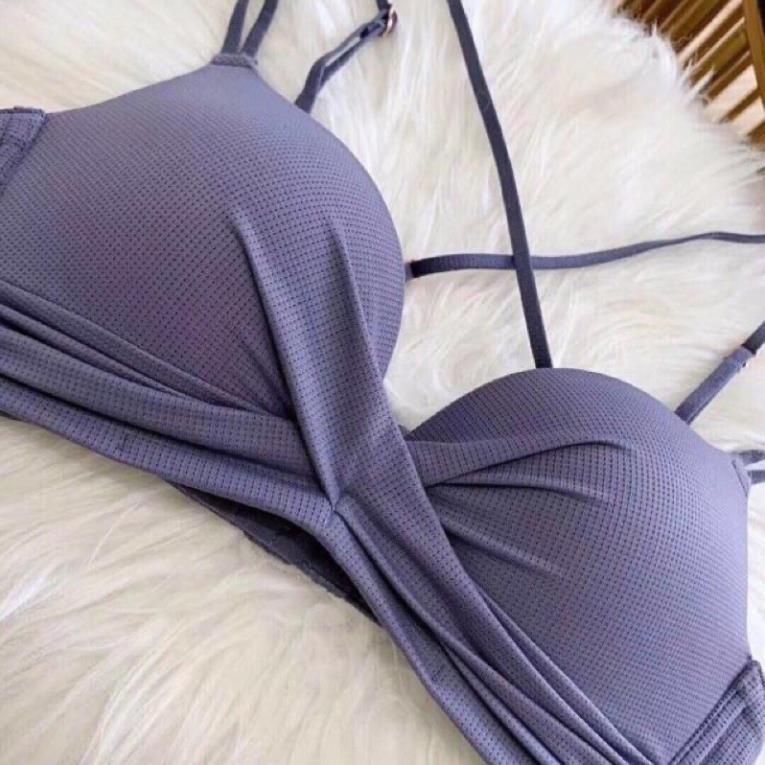 Áo Lót Thông Hơi Không Gọng Chéo Ngực Dây Tạo kiểu Xuất Hàn - LADY