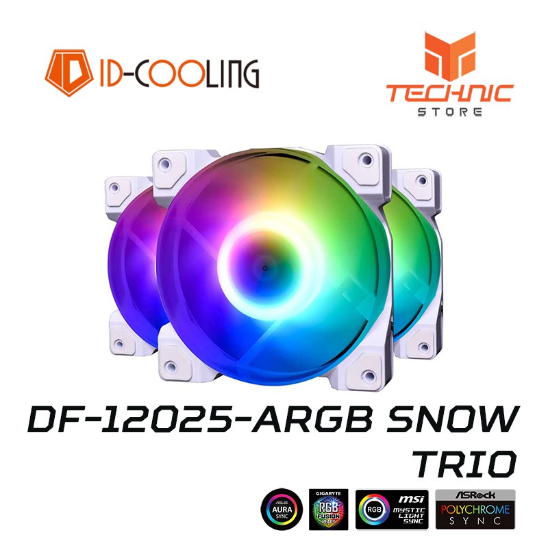 Bộ quạt tản nhiệt ID-Cooling DF-12025-ARGB-TRIO SNOW