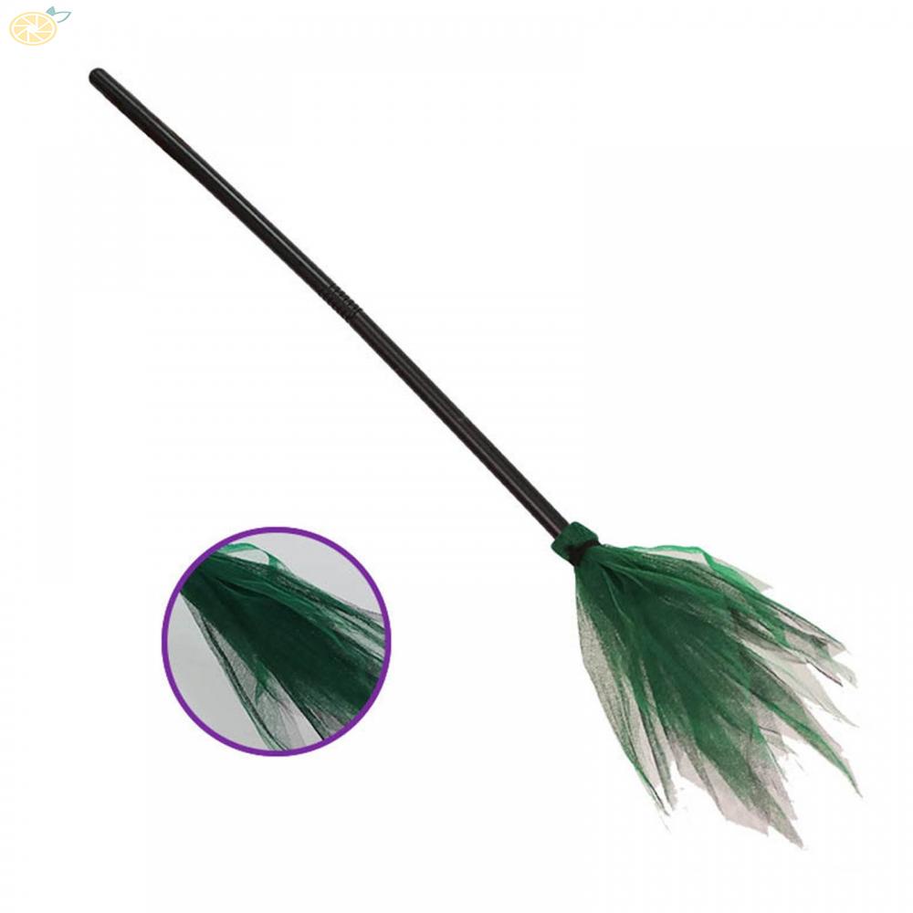 【VARSTR】Halloween Witch Plastic Broom Props Decoration Party Broom Detachable 90cm