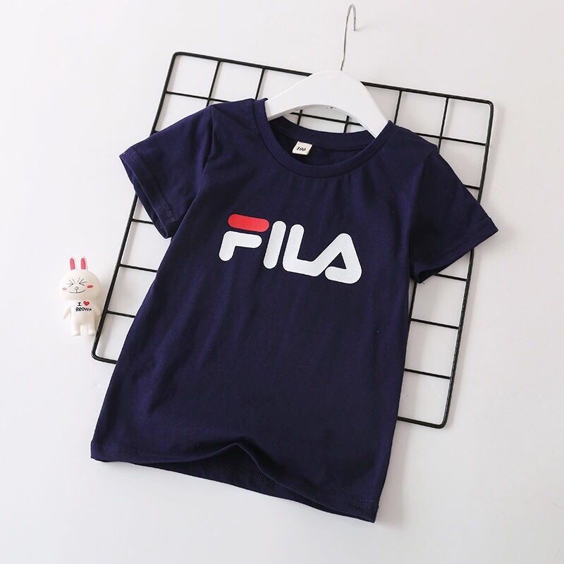 Áo Thun Tay Ngắn In Chữ Fila Thời Trang Mùa Hè Cho Bé