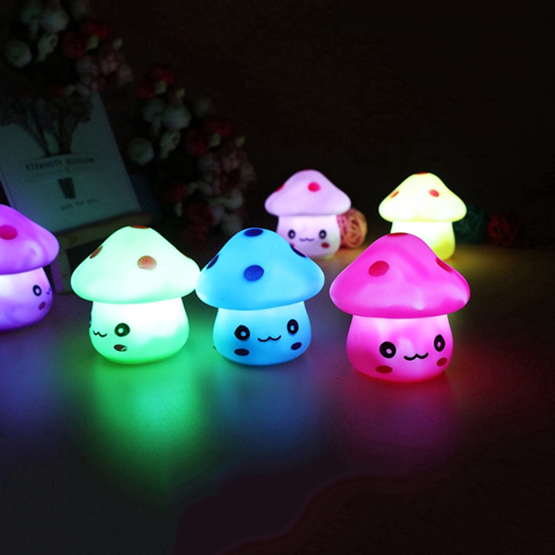 Đèn ngủ LED hình nấm đầy màu sắc sáng tạo dễ thương