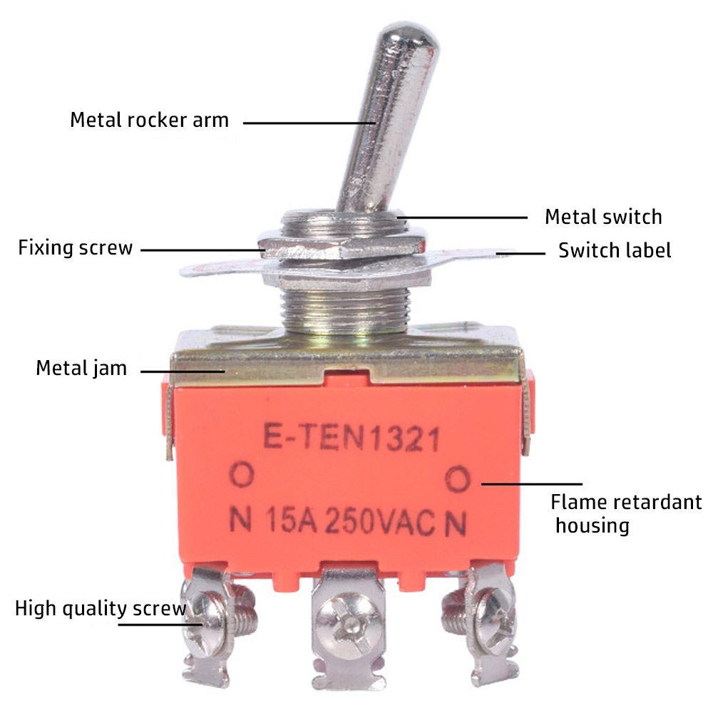 Set 10 Công Tắc Kim Loại 6 Chấu E-TEN1321 / 1322