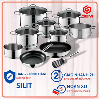 Bộ nồi đáy từ 3 lớp 10 món đầy đủ nồi chảo cho nhà bếp - vung kính