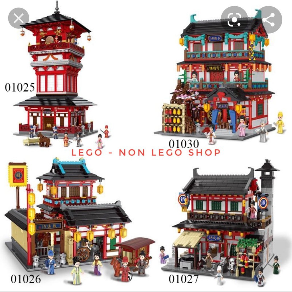 ( Hàng order 7 ngày ) Lego - Xingbao 01025 ( Xếp Hình Cổng Vào Thành , Tháp Trường Lạc Thời Đường 3295 Mảnh )