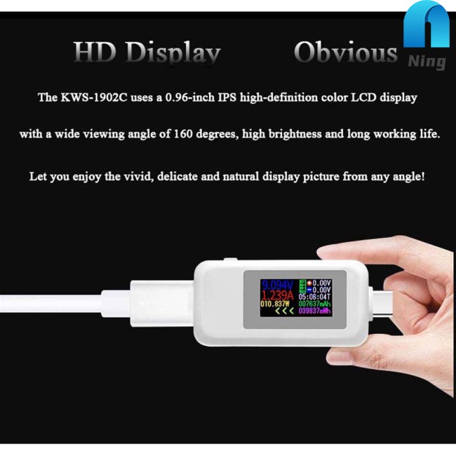 Thiết Bị Kiểm Tra Dòng Điện Usb Màn Hình Màu Kỹ Thuật Số 0.96-inch Loại c 24-pin