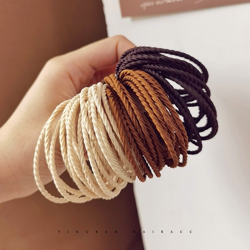 Set 10 sợi thun cột tóc co giãn tốt, mix màu cực trendy