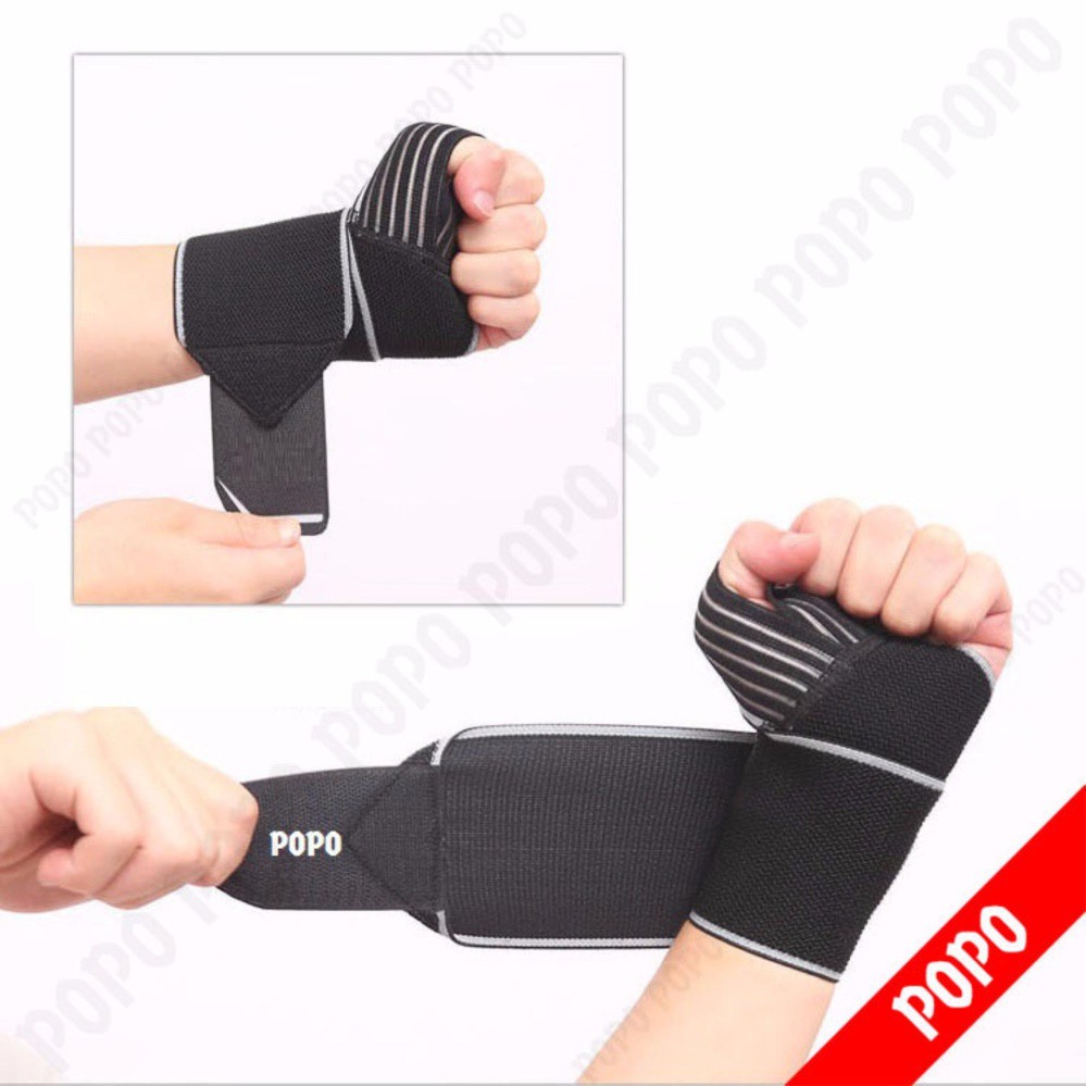 Đai quấn bảo vệ cổ tay XỎ NGÓN (1 cái) khi tập tạ, gym, bóng rổ SPORTY (Xám Bạc)