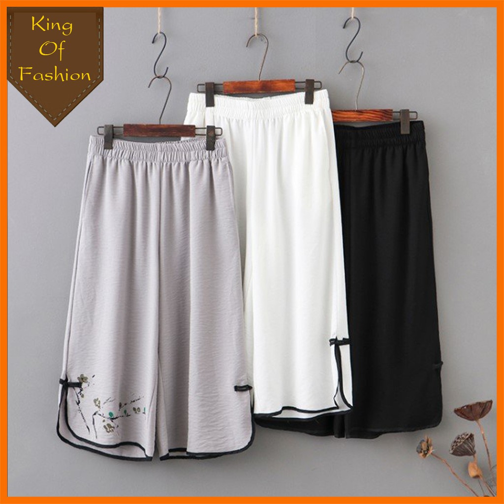 Quần ống rộng chun lưng dáng lỡ kiểu Nhật -Quần ống suông dáng lửng siêu HOT (mã G2)