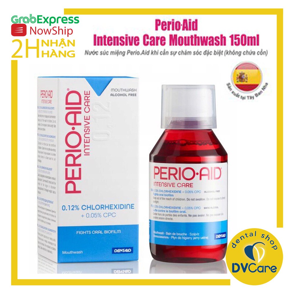 Nước súc miệng PERIO.AID INTENSIVE CARE 150ml kháng khuẩn, ngừa mảng bám [dvcareshop]