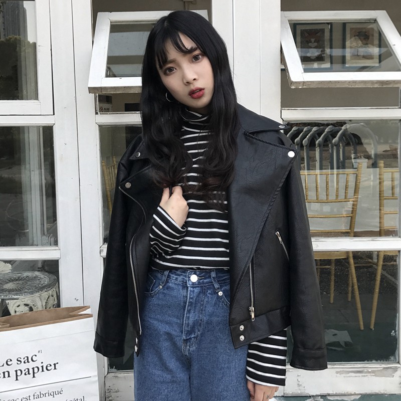 Ulzzang ( 얼짱) - ÁO KHOÁC DA THU ĐÔNG NỮ (CHẤT DA BAO XỊN)