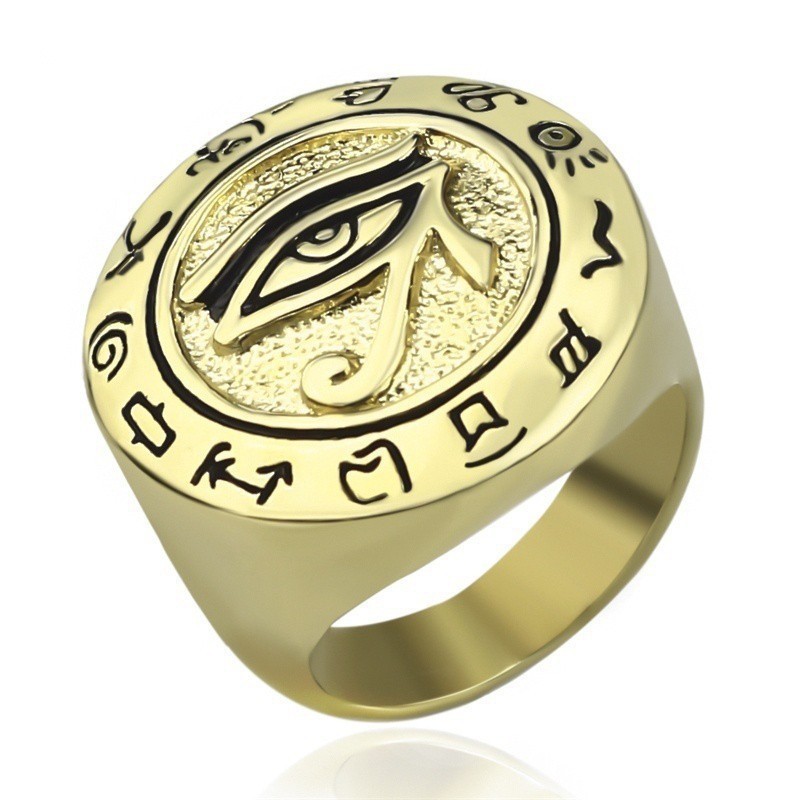 weiweijewelry/Nhẫn thép titan thời trang nam Nhẫn cổ Amulet Ai Cập cổ đại của mắt Horus