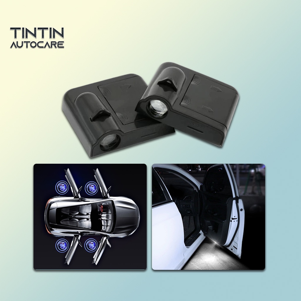 Bộ 2 đèn laser gắn cửa ô tô TinTin Autocare đèn không dây chiếu sáng cảnh báo mở cửa soi mặt đường