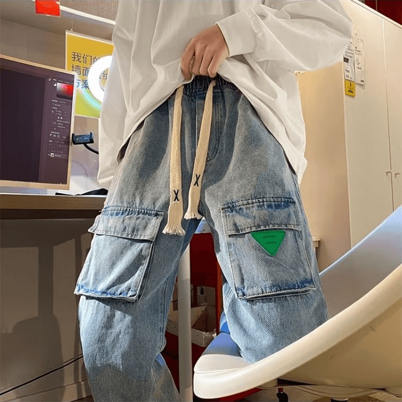 Quần jeans Dài Nhiều Túi Thời Trang Hàn Quốc Cho Nam size S-3XL