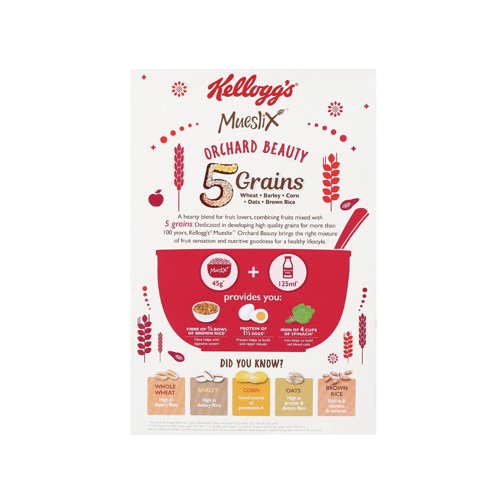 Bánh/Ngũ cốc ăn sáng Kellogg’s Mueslix Orchard Beauty (Trộn trái cây khô) - Hộp 375g