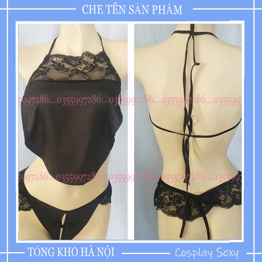 Yếm Ngủ Lụa Hở Lưng Sexy Buộc Dây Điều Chỉnh Size Kèm Quần Lót Lọt Khe Y806 | BigBuy360 - bigbuy360.vn