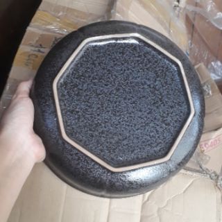 Gốm sứ Nhật _ dĩa đen sâu lòng