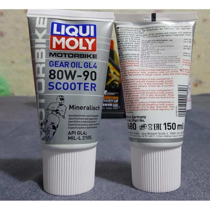 Nhớt Lap Hộp Số Liqui Moly Motorbike Gear Oil 80W-90 Scooter 150ml