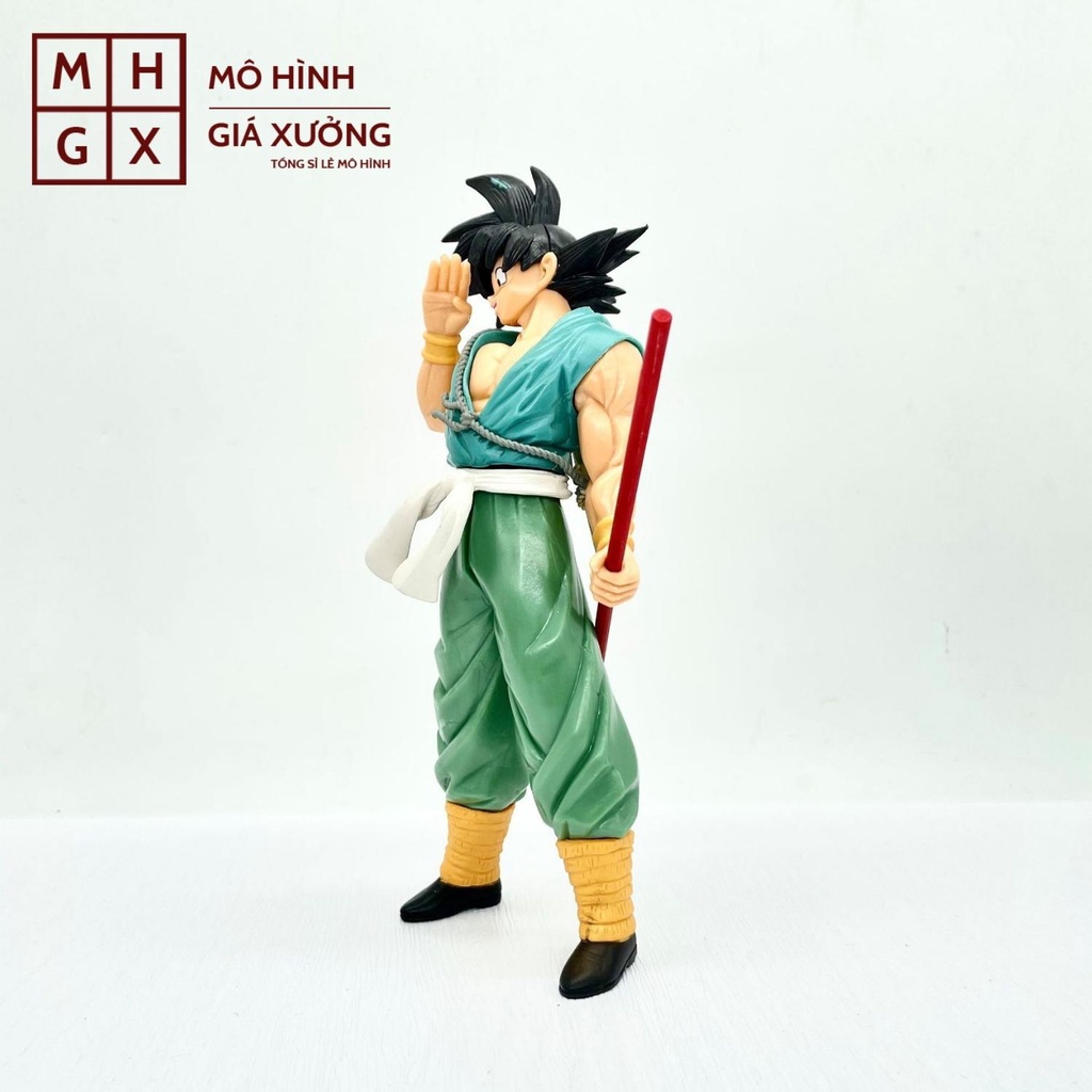 Mô hình Dragon Ball  SonGoku áo xanh cầm gậy cao 23cm , figure mô hình 7 viên ngọc rồng dragon ball , mô hình giá xưởng