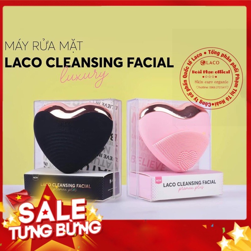 Máy Rửa Mặt LACO LUXURY Chính Hãng Tích Hợp 4 Tính Năng : Làm Sạch,Massa ,Nâng cơ , Đánh Tan Nọng Cằm .Tạm Biệt Mụn Cám