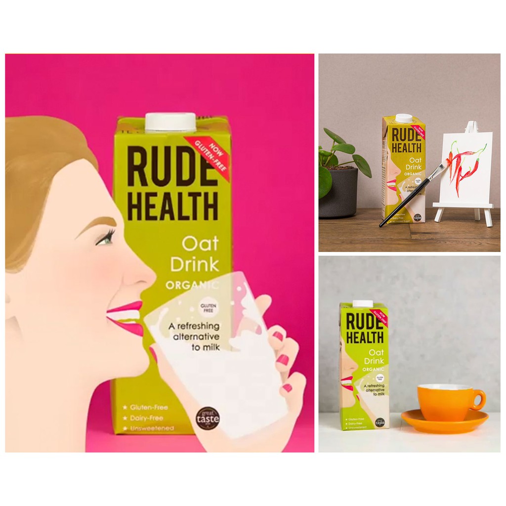 Sữa Yến Mạch Hữu Cơ &amp; Không Gluten Rude Health - ORGANIC &amp; GLUTEN FREE Oat Drink - Hộp 1L