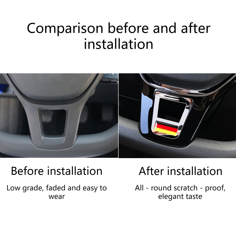 Nhãn Dán Trang Trí Vô Lăng Xe Hơi Họa Tiết Cờ Đức Độc Đáo Dành Cho Magotan