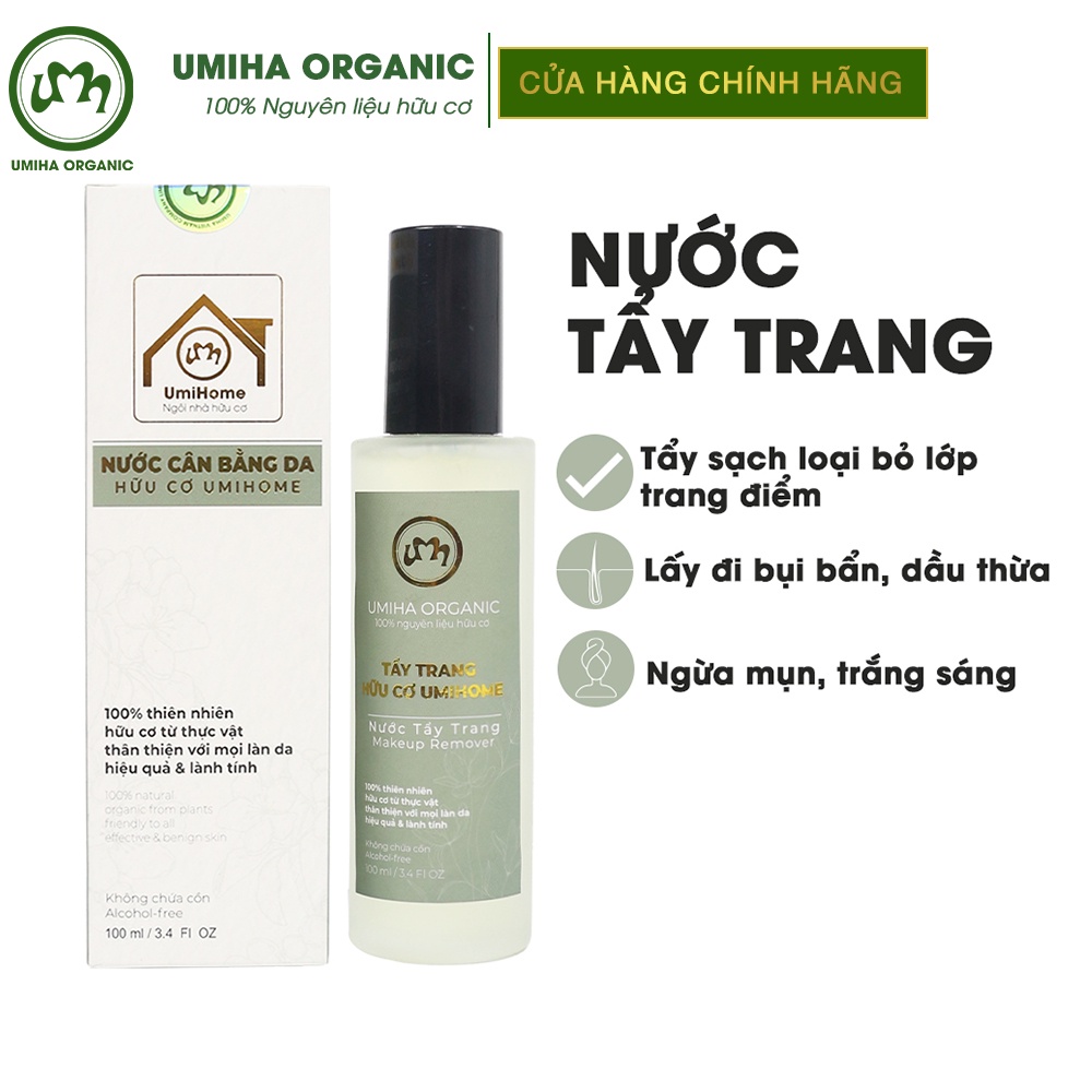 Nước làm sạch và tẩy trang hữu cơ UMIHA ORGANIC 50/100ml dùng cho mọi loại da