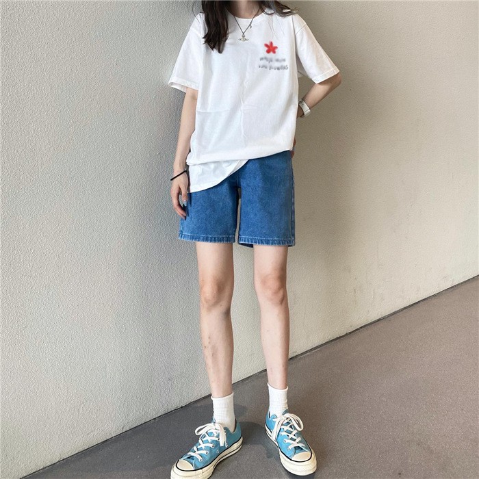 Quần short jeans bigsize cotton không co dãn màu xanh đậm/ xanh nhạt [Q5]