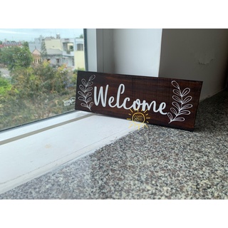 Biển gỗ/ Bảng gỗ Welcome [tùy chỉnh nội dung/font chữ theo yêu cầu]